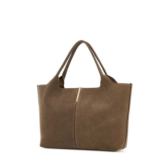 Tod's Women Dove Grey Suede Shopping Bag - Picture 2 of 2